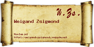 Weigand Zsigmond névjegykártya